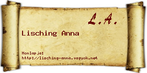 Lisching Anna névjegykártya